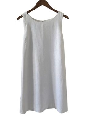 Island Company White Sleeveless Linen Shift Dress Size XL
